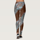 茶色のターコイズ西の国のツーリング革 レギンス (裏面)