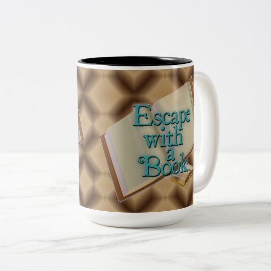 茶色のダイヤモンドの背景マグカップで逃げる ツートーンマグカップ (正面右)