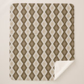 茶色のダイヤモンドパターンの色合い シェルパブランケット (正面)