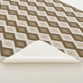 茶色のダイヤモンドパターンの色合い シェルパブランケット (3/4)