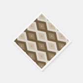 茶色のダイヤモンドパターンの色合い スタンダードカクテルナプキン (角)