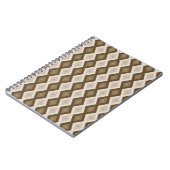 茶色のダイヤモンドパターンの色合い ノートブック (左側)