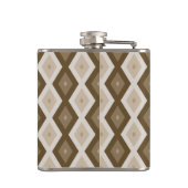 茶色のダイヤモンドパターンの色合い フラスク (裏面)