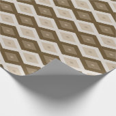 茶色のダイヤモンドパターンの色合い ラッピングペーパー (角)