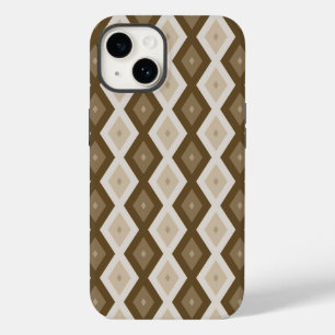 茶色のダイヤモンドパターンの色合い Case-Mate iPhone 14ケース