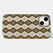 茶色のダイヤモンドパターンの色合い Case-Mate iPhoneケース (裏面 (横))