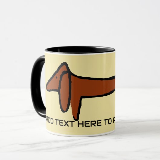 茶色のダシュント川に文字を加えた マグカップ (正面左)