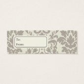 茶色のダマスクギフトラベル、プロファイルカード (裏面)