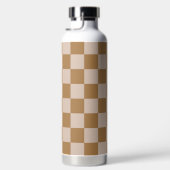 茶色のチェッカーボード ウォーターボトル (右面)