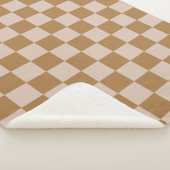 茶色のチェッカーボード シェルパブランケット (3/4)