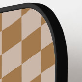 茶色のチェッカーボード ピックルボールラケット (左詳細)