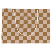 茶色のチェッカーボード ラージペーパーバッグ (裏面)