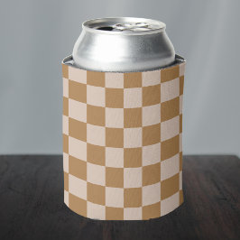 茶色のチェッカーボード 缶クーラー