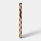 茶色のチェッカーボード iPhoneケース (左側面)