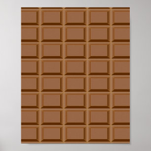 茶色のチョコレートパターン(の模様が)ある板 ポスター