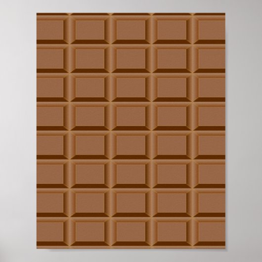 茶色のチョコレートパターン(の模様が)ある板 ポスター (正面)
