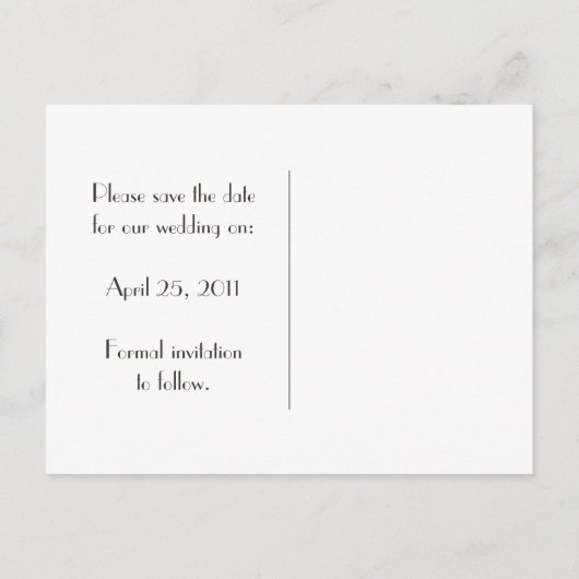 茶色のティール（緑がかった色）フローラ渦巻き日付保存 案内ポストカード (裏面)