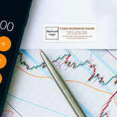 茶色のテキストのリターンアドレス上のビジネスブランド ラベル