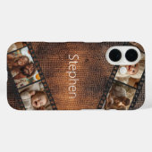 茶色のテクスチャフィルムストリップフォト Case-Mate iPhoneケース (裏面 (横))