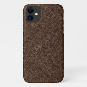 茶色のテクスチャレザー iPhone 11 ケース