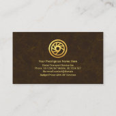 茶色のテクスチャ金ゴールドロジスティクスアイコン 名刺 (裏面)