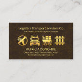 茶色のテクスチャ金ゴールドロジスティクスアイコン 名刺 (正面)