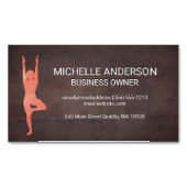 茶色のテクスチャ |ヨガ マグネット名刺 (正面)