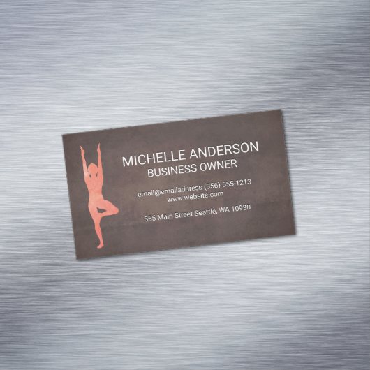 茶色のテクスチャ |ヨガ マグネット名刺 (インサイチュ)