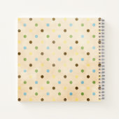 茶色のテディベアオン水玉模様 ノートブック (裏面)