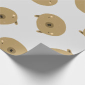 茶色のテディベアラッピング紙 ラッピングペーパー (角)