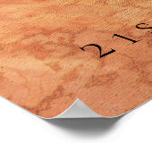 茶色のテラコッタの壁の写真の誕生日へようこそ ポスター (角)