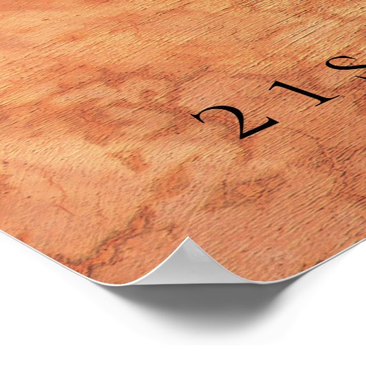 茶色のテラコッタの壁の写真の誕生日へようこそ ポスター (角)