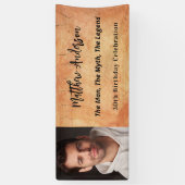 茶色のテラコッタ写真の男の神話の伝説の誕生日 横断幕 (縦)