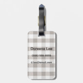 茶色のテーブルクロスパターン ラゲッジタグ (裏面縦)