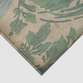 茶色のデコページ上のヴィンテージの緑の植物 薄葉紙 (詳細)