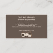 茶色のデザイナー ファッション アクセサリー バッグ 名刺 (裏面)