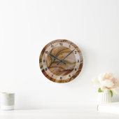 茶色のデシューツジャスパー ラウンド壁時計 (ホーム)