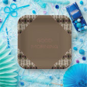 茶色のトープとピンク ペーパープレート (パーティー)