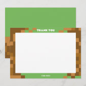 茶色のドット絵ゲーマー パーティー 感謝カード (正面/裏面)