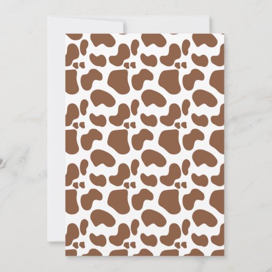 茶色のハイランド牛がモオスの最初の誕生日を聞いた 招待状 (裏面)