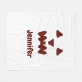 茶色のハロウィン怖い顔秋追加名前モダン フリースブランケット (正面(横))