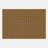 茶色のハート ラッピングペーパーシート (正面3)