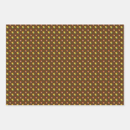 茶色のハート ラッピングペーパーシート