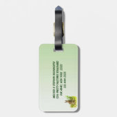 茶色のバニーラビットで緑の草の荷物タグ ラゲッジタグ (裏面縦)