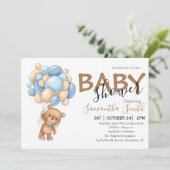 茶色のバルーンベビー招待状 案内状 (スタンド正面)