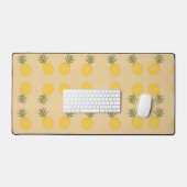 茶色のパイナップル果実のパターン デスクマット (キーボード&マウス)