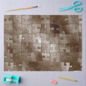 茶色のパズル片ティッシュペーパー 薄葉紙 (クラフト)