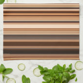 茶色のパタストライプのーン キッチンタオル (折り畳み)