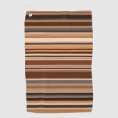 茶色のパタストライプのーン ゴルフタオル (正面)