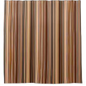 茶色のパタストライプのーン シャワーカーテン (正面)